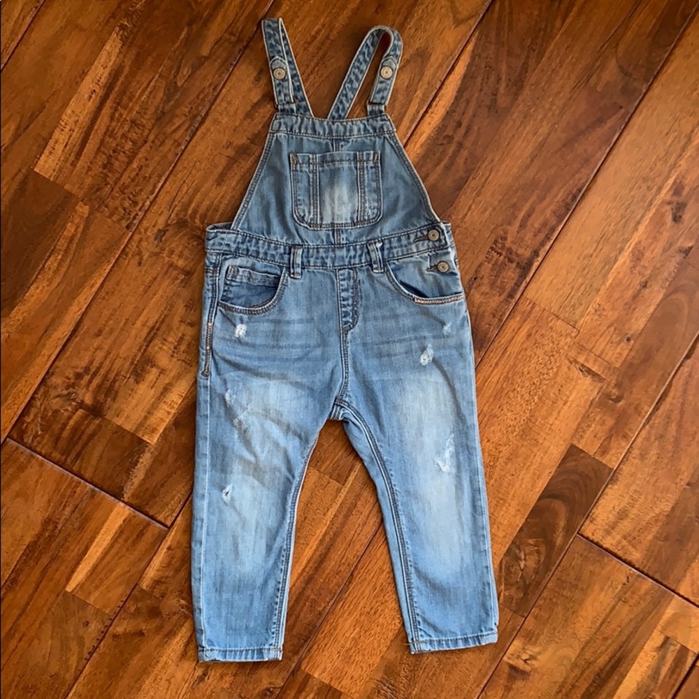 Zara Baby Distressed Fitted Overalls